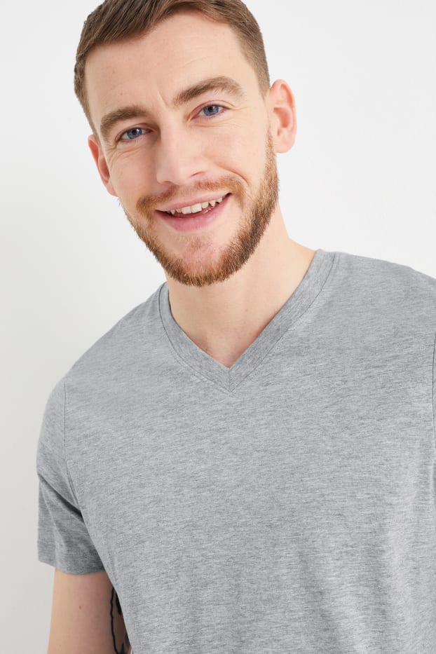 Heren - T-shirt - licht grijs-mix