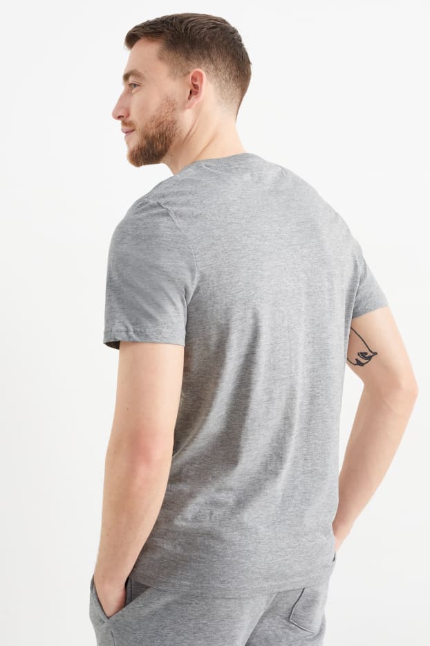 Heren - T-shirt - licht grijs-mix