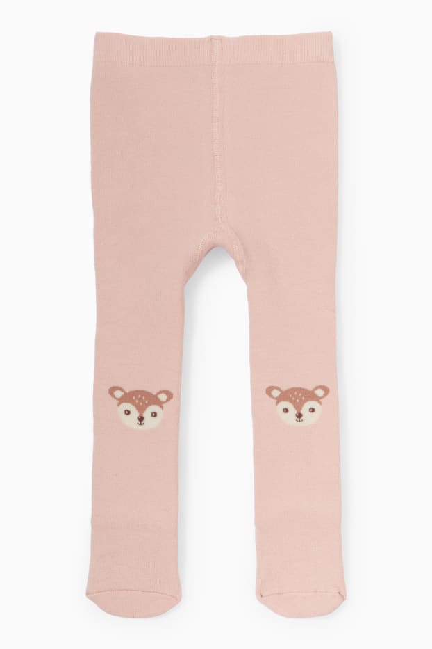 Bebés niñas - Ciervos - leotardos antideslizantes para bebé - rosa