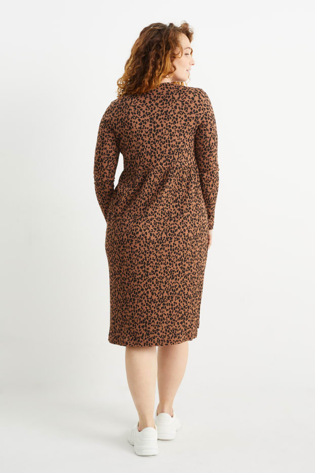 Femmes - Robe d’allaitement - à motif - marron