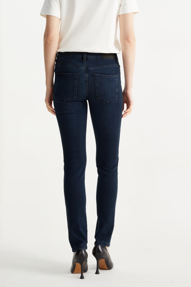 Dámské - Slim jeans - mid waist - LYCRA® - džíny - tmavomodré