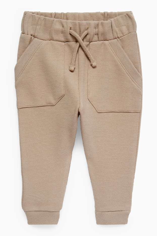 Baby: jongens - Babyoutfit - 2-delig - taupe