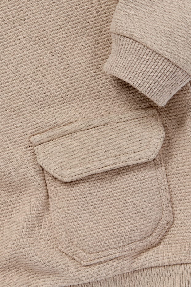 Baby: jongens - Babyoutfit - 2-delig - taupe