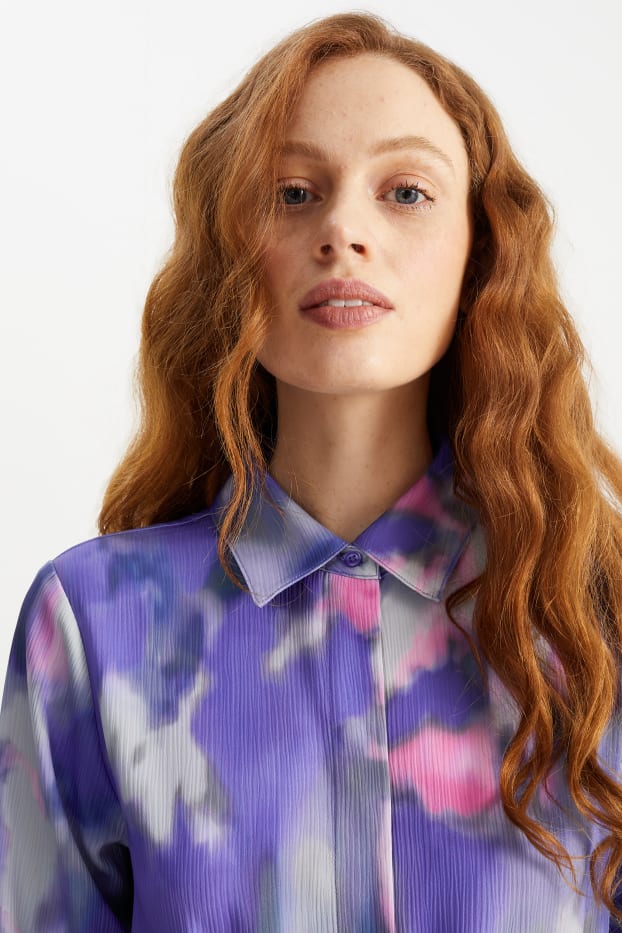 Femmes - Robe-chemisier - à motif - violet
