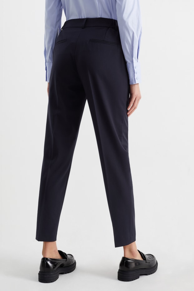 Dona - Pantalons formals - mid waist - slim fit - Mix & Match - blau fosc