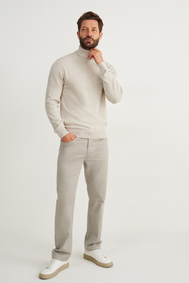 Herren - Hose - Regular Fit - hellgrau-melange