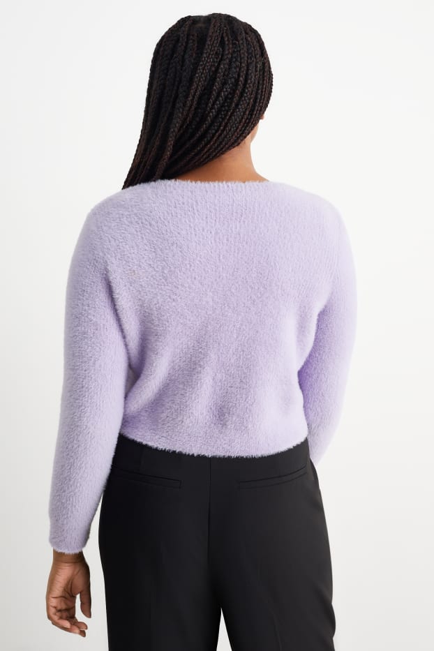 Femei - Bolero tricotat - violet deschis