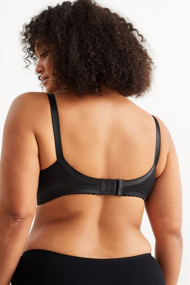 Femei - Sutien minimizer - aspect lucios - negru