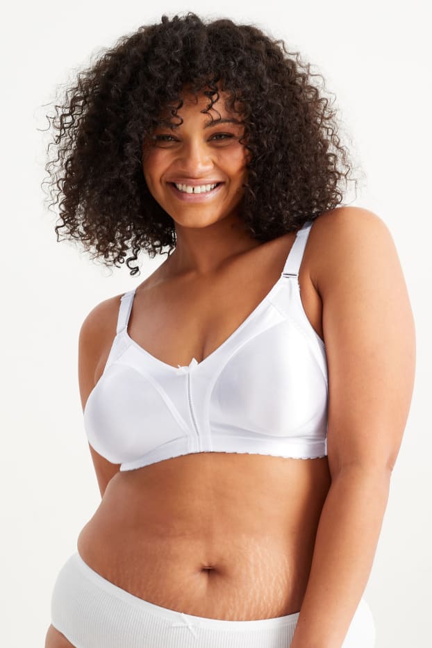 Femmes - Soutien-gorge réducteur - effet brillant - blanc