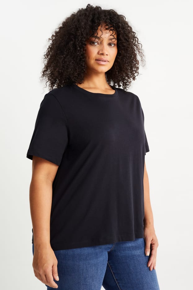 Damen - Basic-T-Shirt - dunkelblau