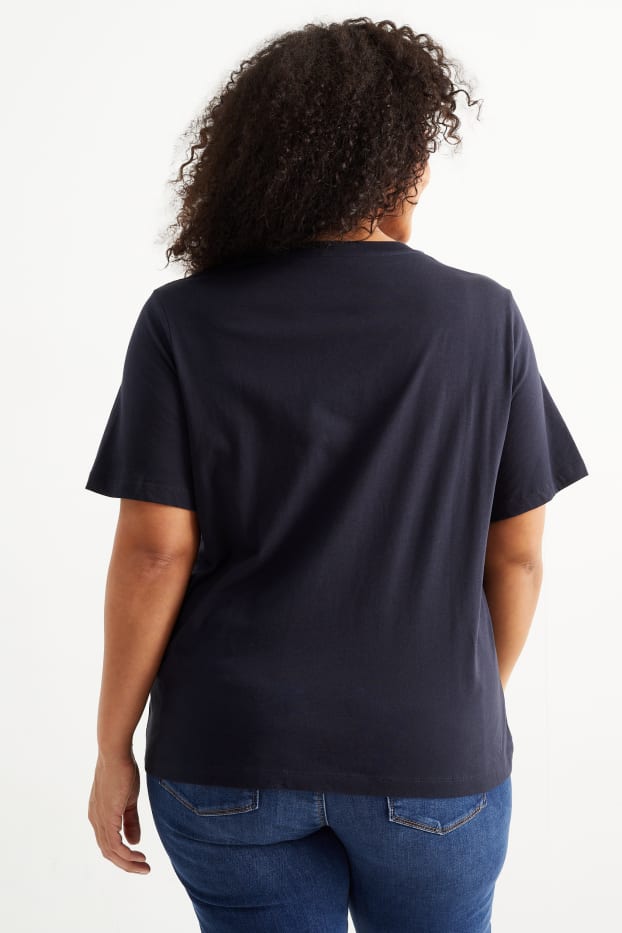 Damen - Basic-T-Shirt - dunkelblau