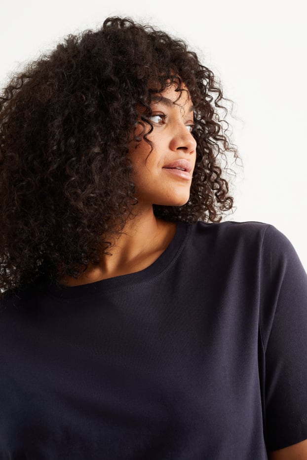 Damen - Basic-T-Shirt - dunkelblau