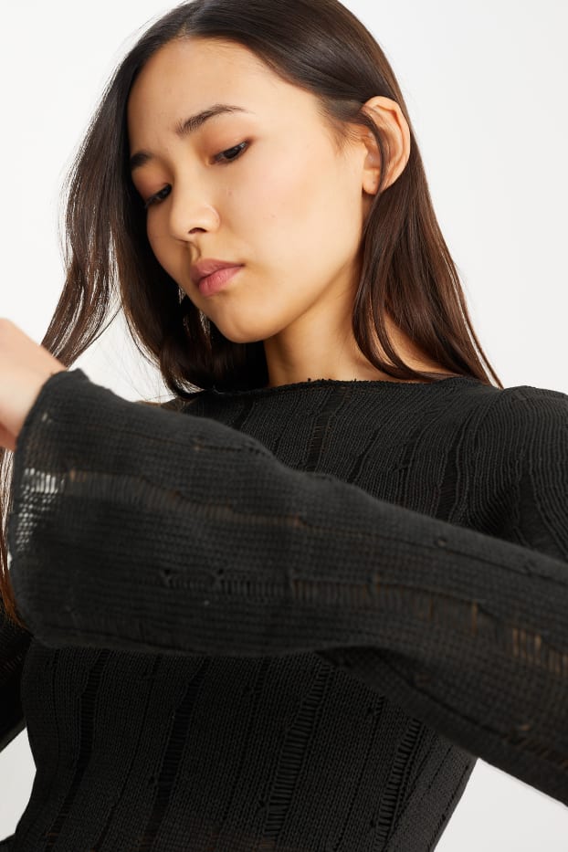 Femmes - Robe en maille - noir