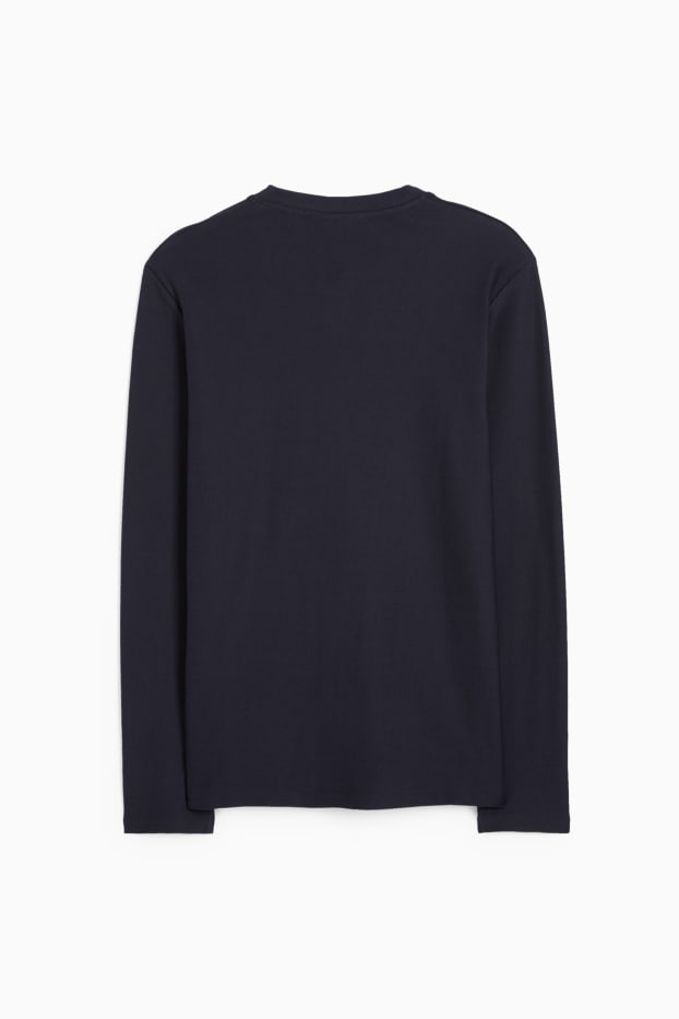 Hombre - Camiseta de manga larga - azul oscuro