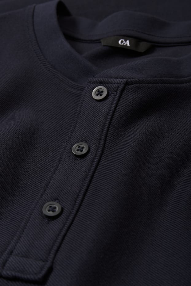 Hombre - Camiseta de manga larga - azul oscuro