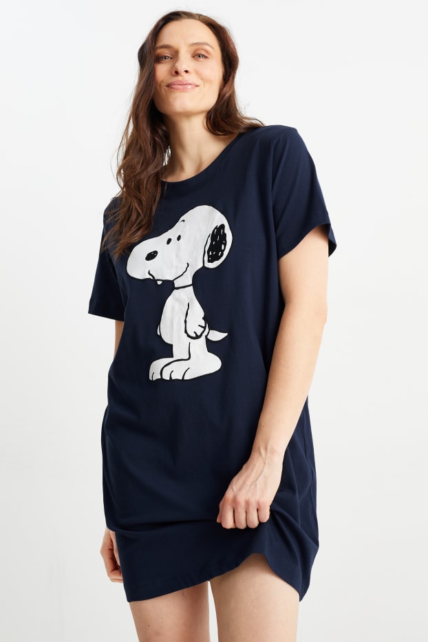 Donna - Camicia da notte - Snoopy - blu scuro