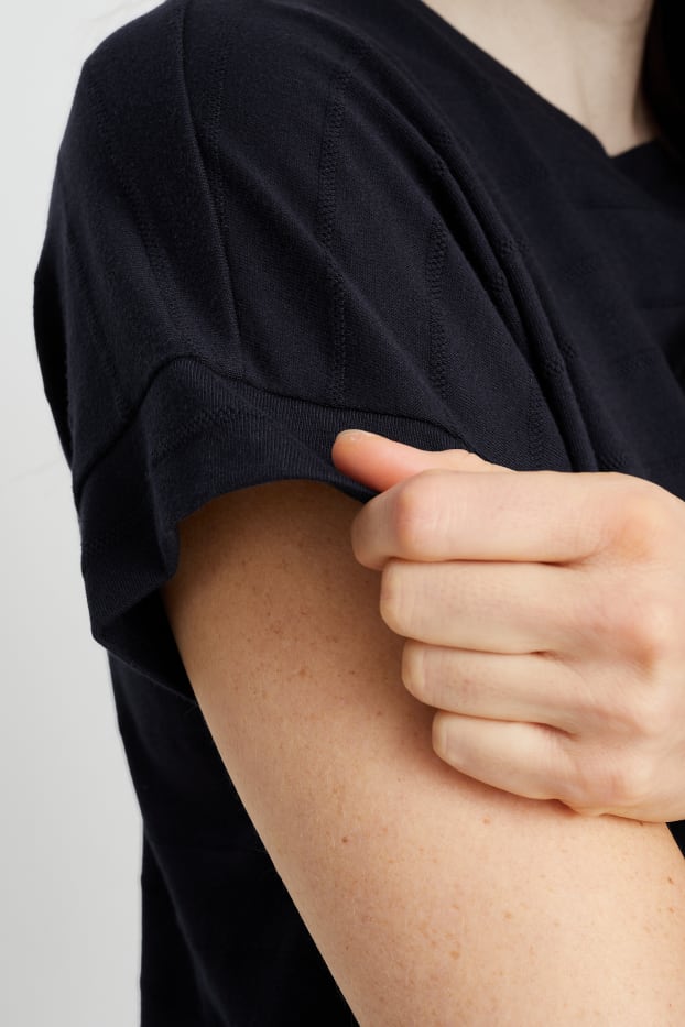 Donna - T-shirt - a righe - blu scuro