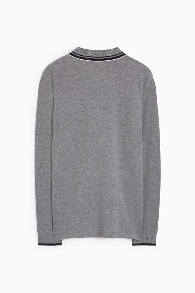 Men - Polo shirt - gray-melange