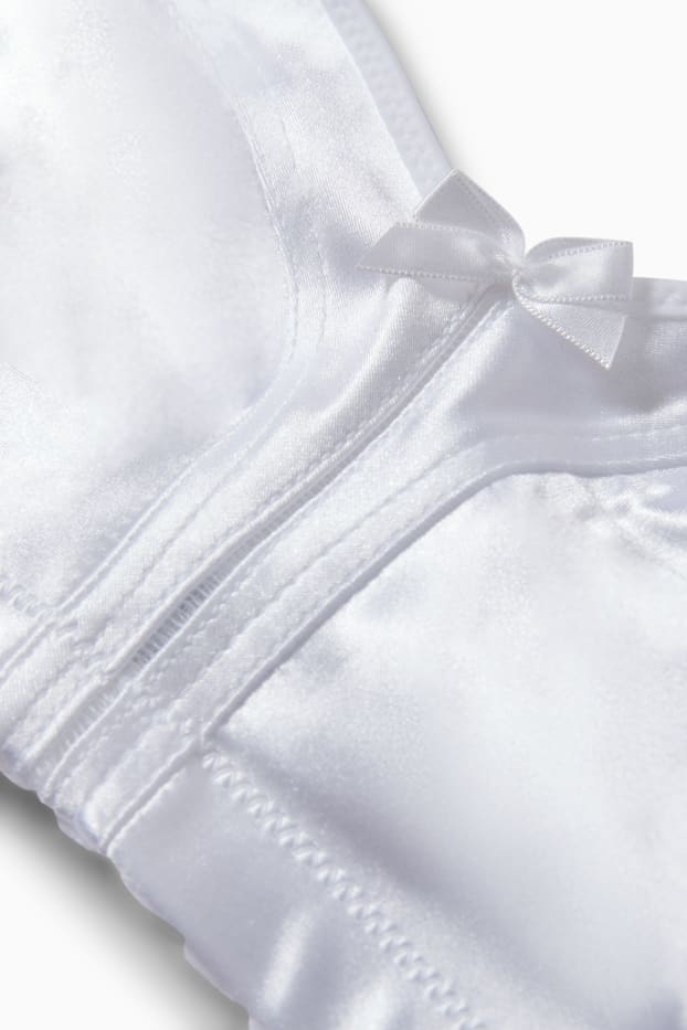 Femmes - Soutien-gorge réducteur - effet brillant - blanc