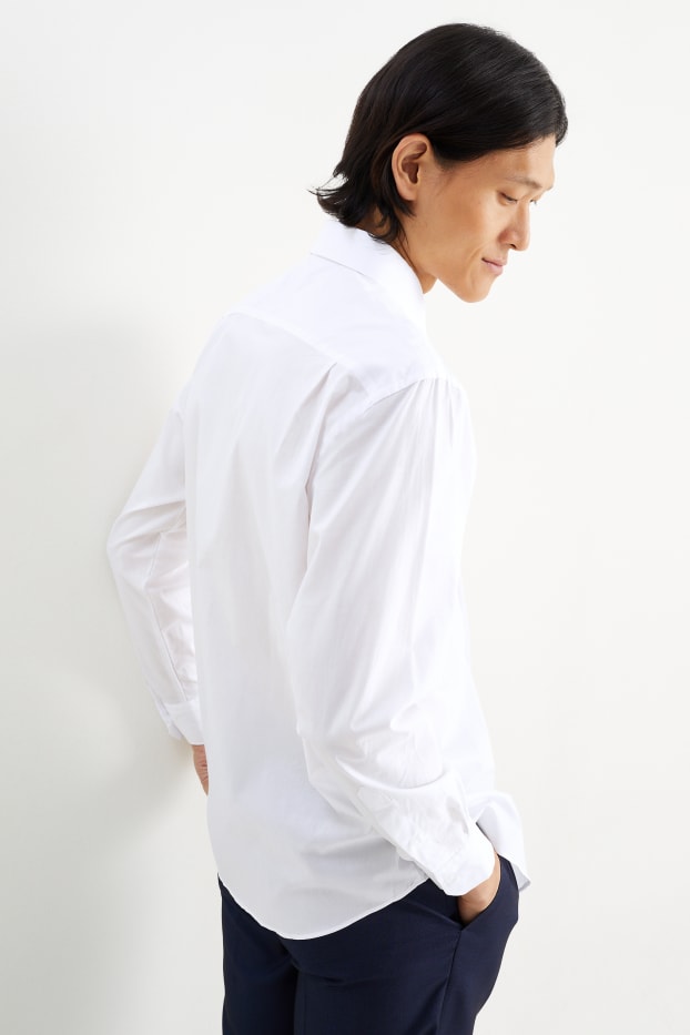 Men - Business shirt - regular fit - extra-short sleeves - easy-iron - white