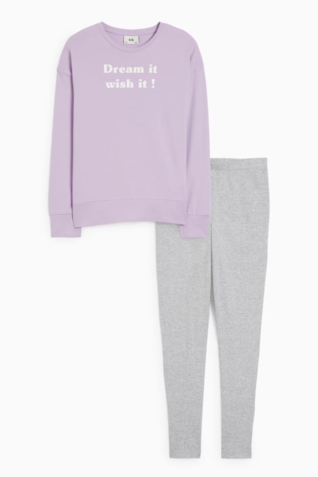 Kinder Mädchen - Pyjama - 2 teilig - hellviolett