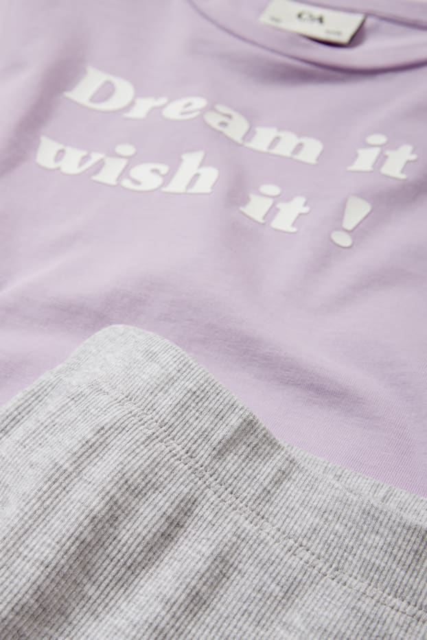 Kinder Mädchen - Pyjama - 2 teilig - hellviolett