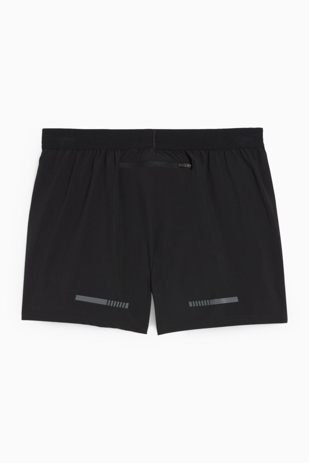 Herren - Funktions-Shorts - 4 Way Stretch - 2-in-1-Look - schwarz