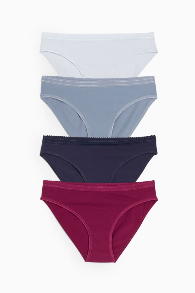 Femmes - Lot de 4 - culottes - bleu clair