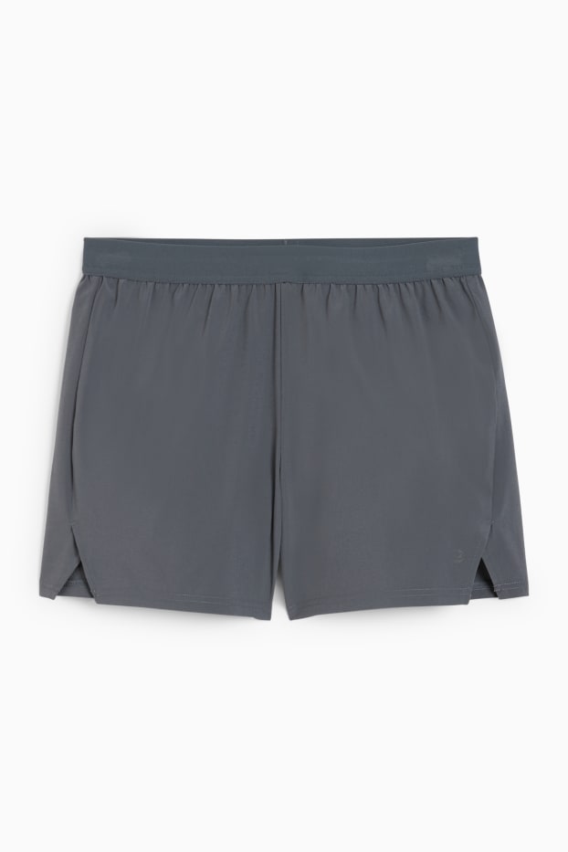 Herren - Funktions-Shorts - 4 Way Stretch - 2-in-1-Look - grau