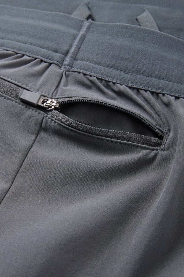 Herren - Funktions-Shorts - 4 Way Stretch - 2-in-1-Look - grau