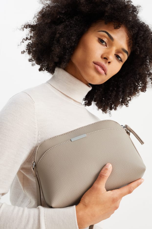 Women - Crossbody bag - faux leather - light beige