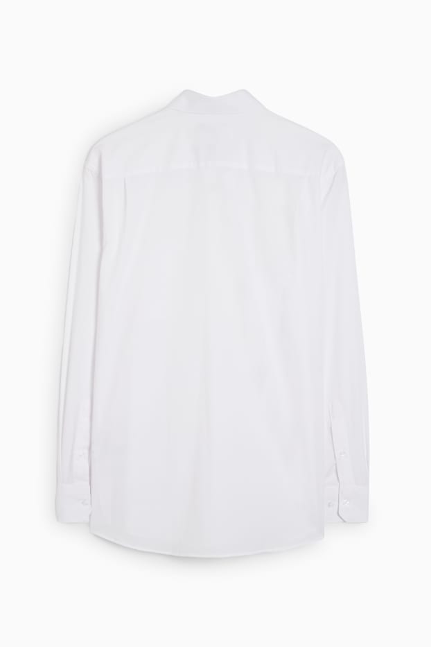 Men - Business shirt - regular fit - extra-short sleeves - easy-iron - white