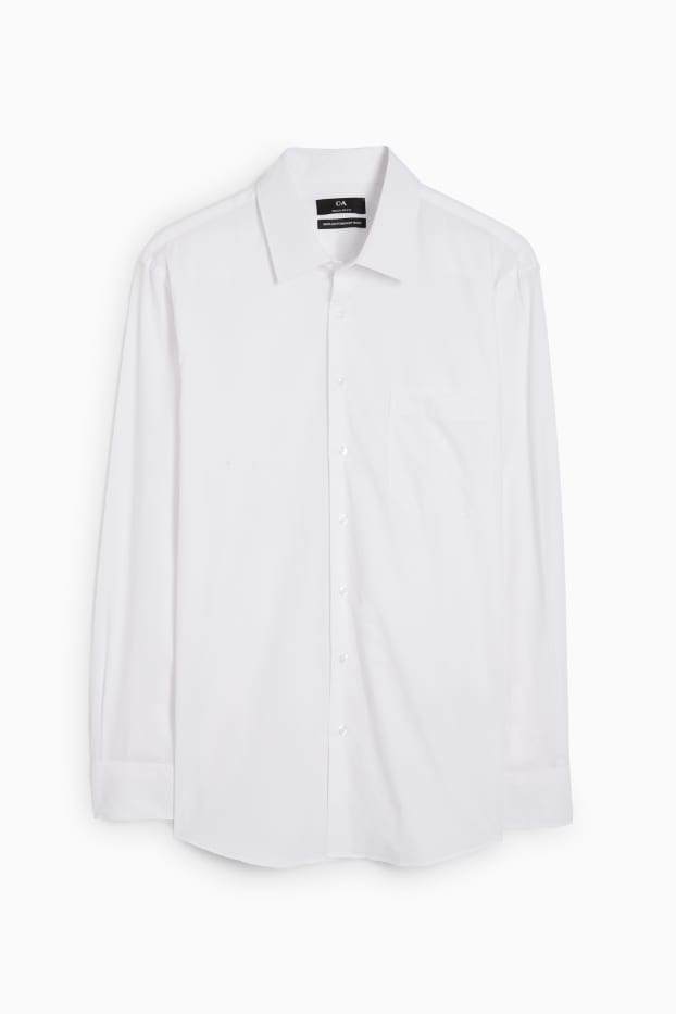 Men - Business shirt - regular fit - extra-short sleeves - easy-iron - white