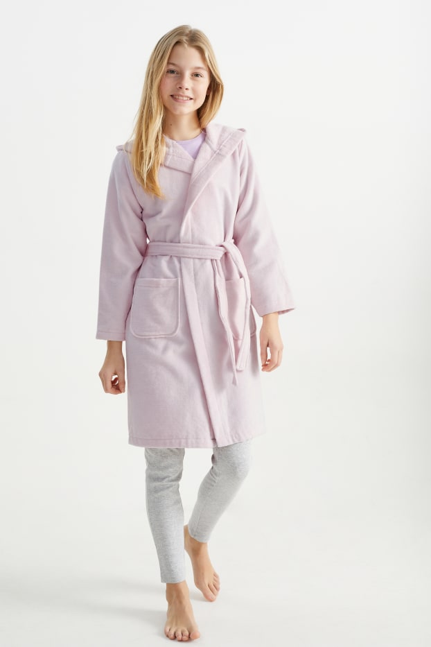 Bambine - Accappatoio con cappuccio - rosa