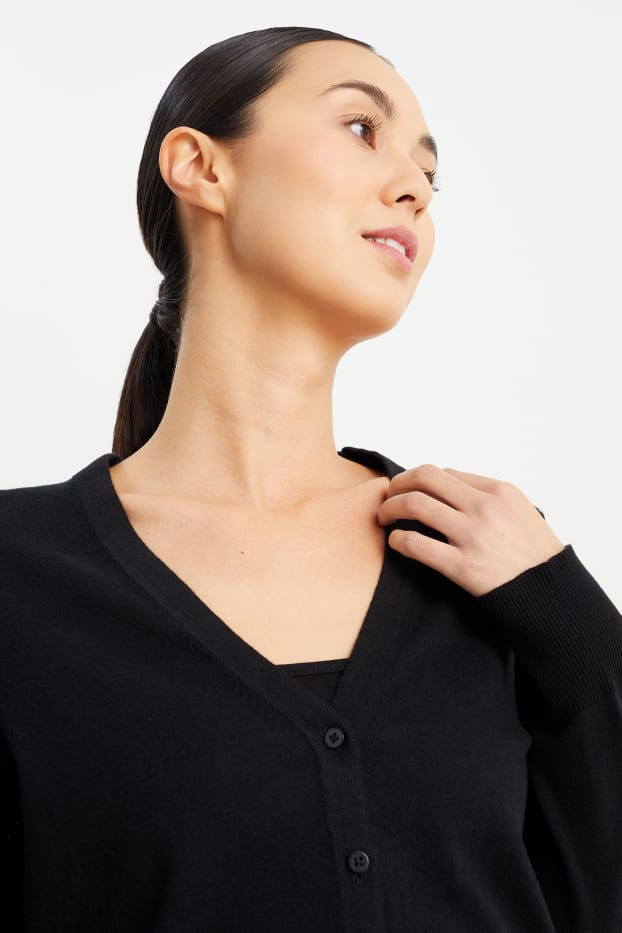 Femmes - Gilet basique en maille - noir