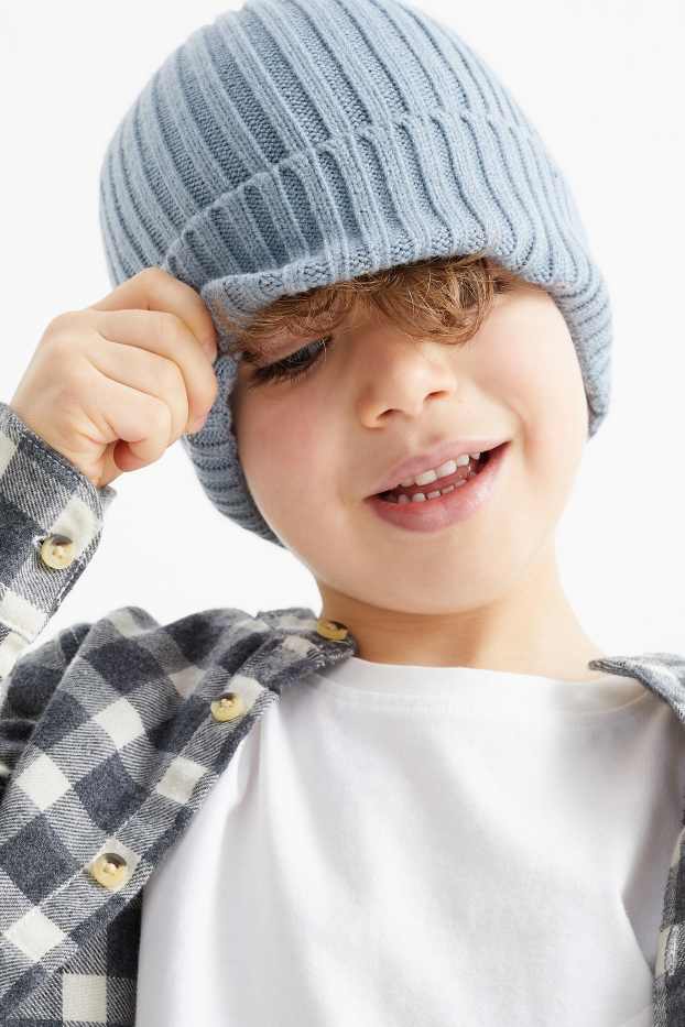 Enfants garçons - Bonnet de maille - bleu