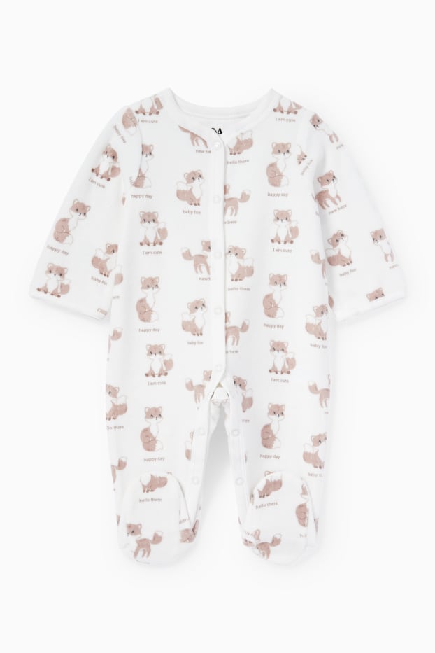 Baby: meisjes - Vos - baby-pyjama - wit