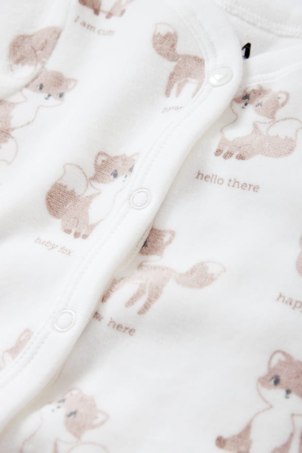 Baby: meisjes - Vos - baby-pyjama - wit