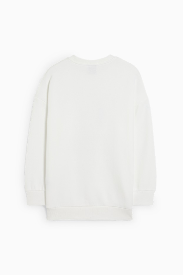 Enfants filles - Mercredi - sweat de Noël - blanc crème