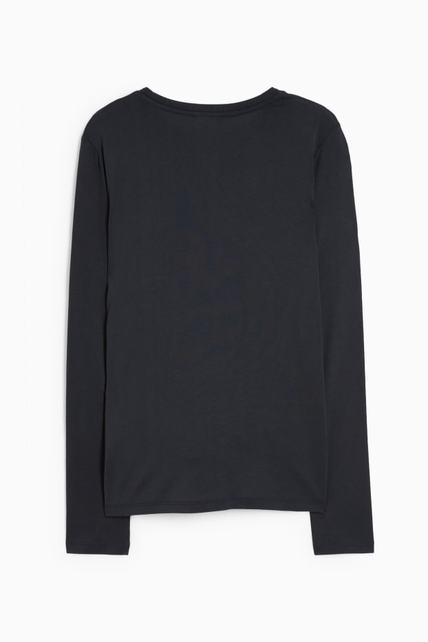 Women - Long sleeve top with knot detail - black