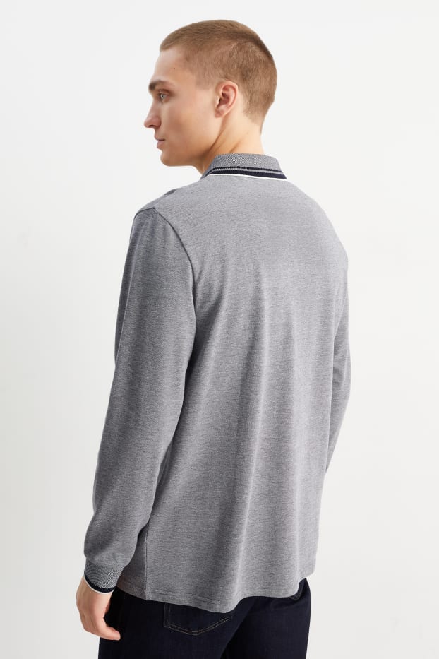 Men - Polo shirt - gray-melange