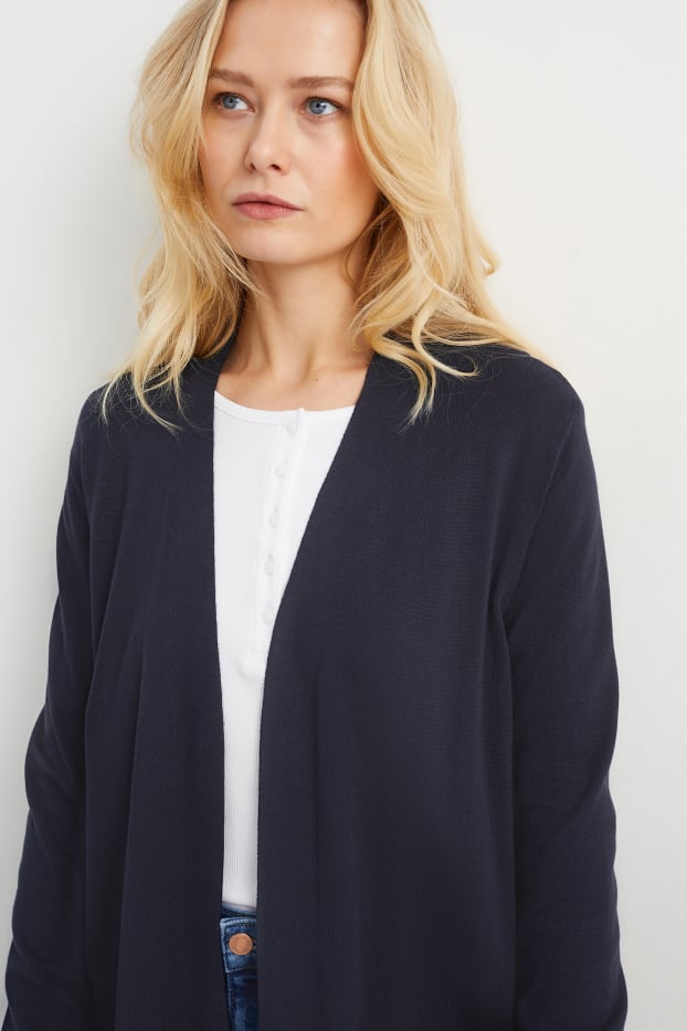 Dona - Jaqueta de punt bàsica - blau fosc