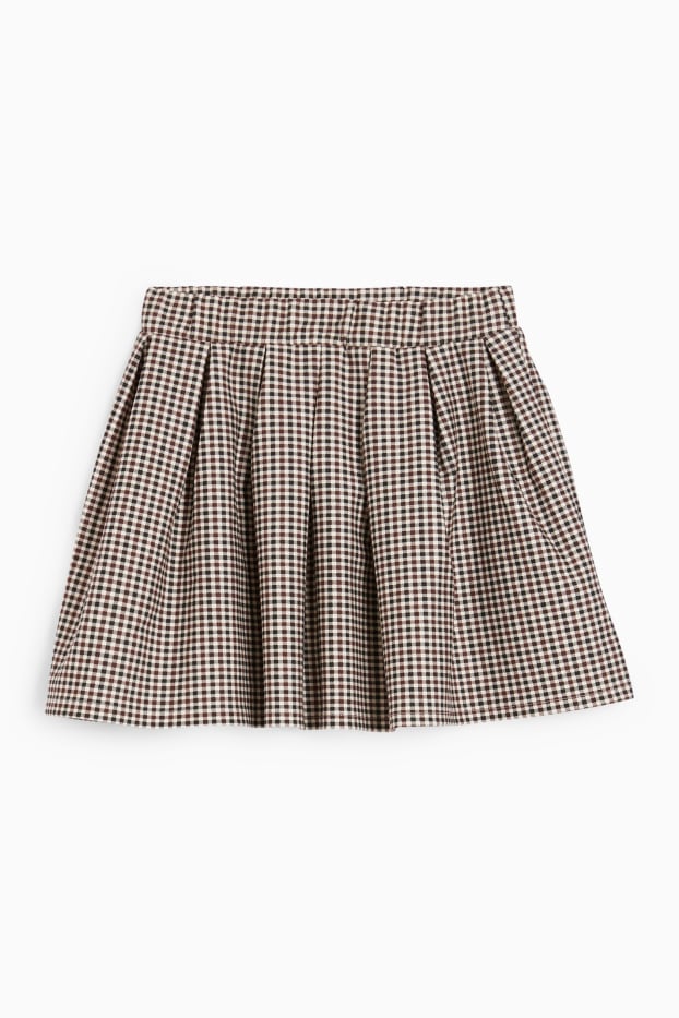 Children Girls - Skirt - check - beige / brown