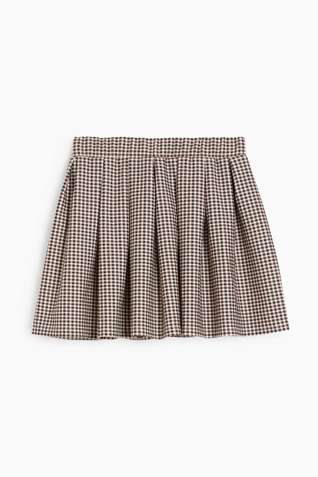 Children Girls - Skirt - check - beige / brown