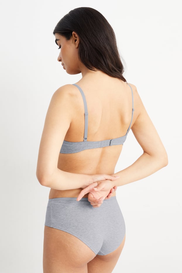 Femmes - Lot de 2 - soutien-gorge avec armatures - DEMI - ampliformes - LYCRA® - blanc / gris