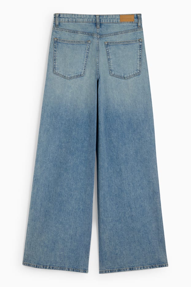 Damen - Wide Leg Jeans - Mid Waist - helljeansblau