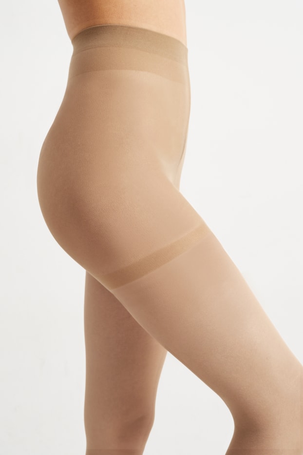 Dames - Set van 2 - panty - 20 DEN - beige