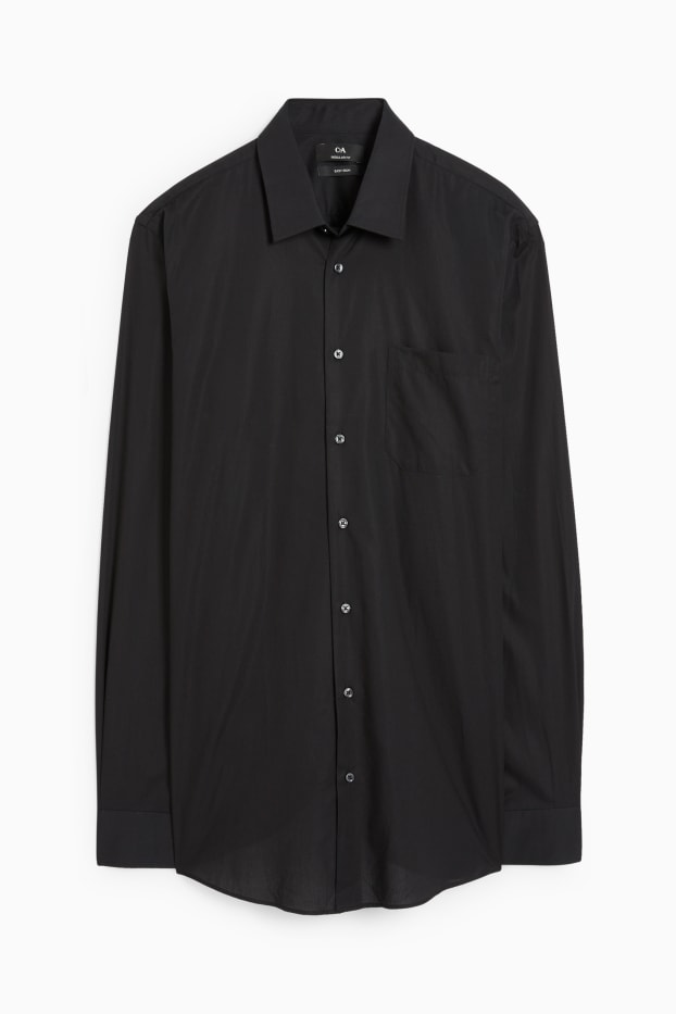 Men - Business shirt - regular fit - extra long sleeves - easy-iron - black