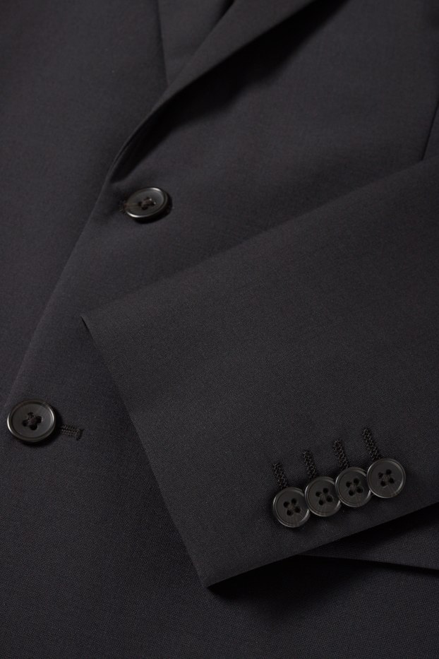 Hommes - Veste de costume - regular fit - Flex - laine vierge mélangée - noir