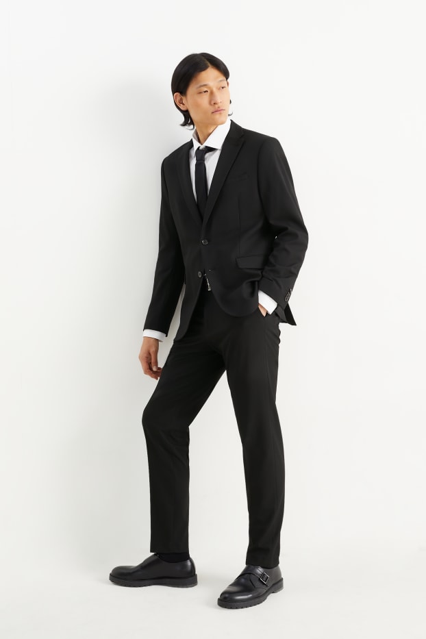 Pánské - Oblekové kalhoty - slim fit - Flex - LYCRA® - Mix & Match - černá